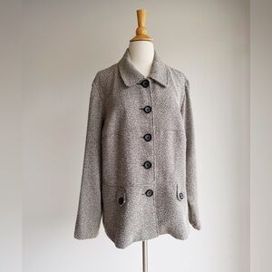 VINTAGE J.W. TRECI 80s 90s Textured Tweed Swing Coat Best Fit L/XL